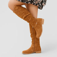 Starla Women's Knee-High Slouch Boots in Light Brown