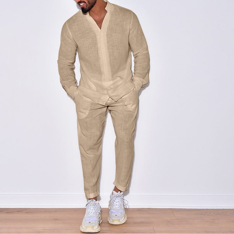 Stefan Casual Linen Suit in Beige