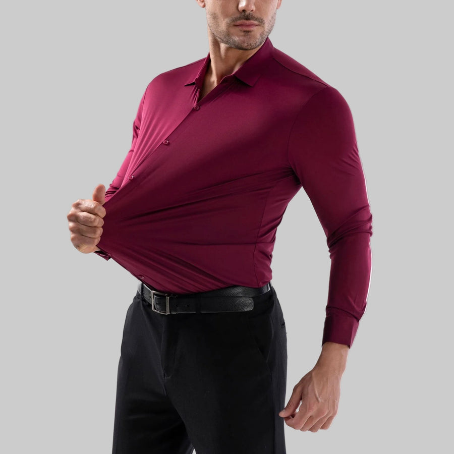 Stefan Shirt in Burgunderrot
