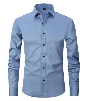 Stefan Shirt with Pleated in Blue