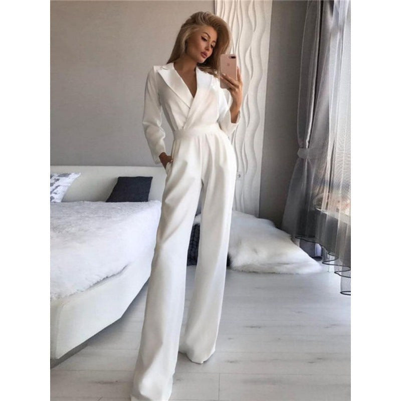 Stefania Elegant Jumpsuit in Wine Red