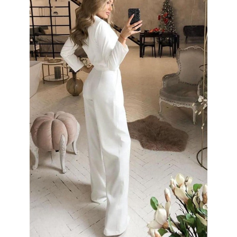 Stefania Elegant Jumpsuit in Wine Red