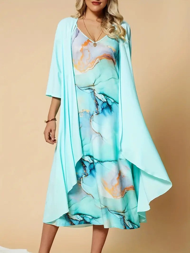 Stefania Elegant Maxi Dress in Blue