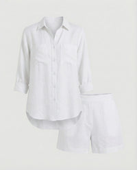 Stefania Linen Blouse in White