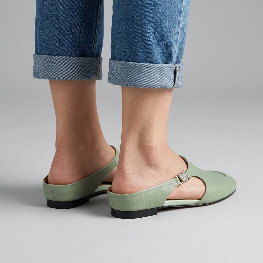 Stella Butterfly Cutout Mule in Sage