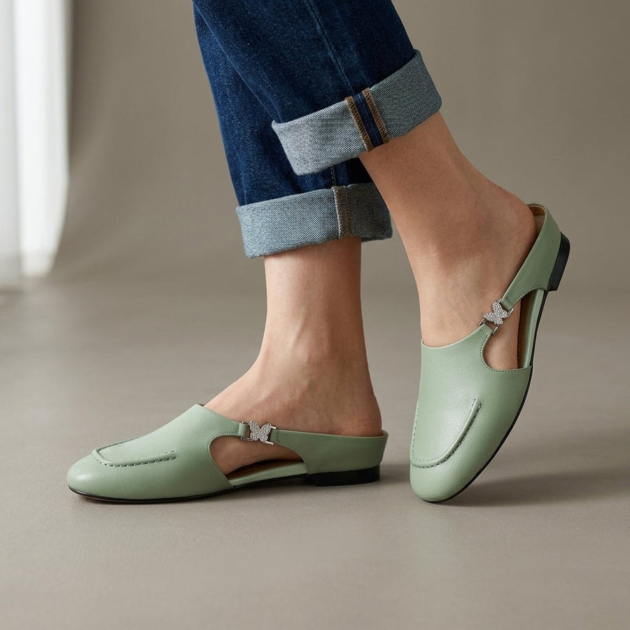 Stella Butterfly Cutout Mule in Sage