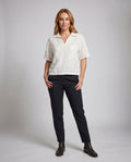 Stella Casual Linen Top with Side Split