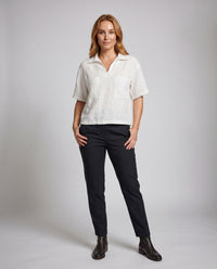 Stella Casual Linen Top with Side Split