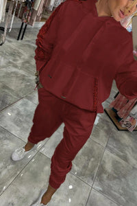 Stella Casual Set in Dark Red