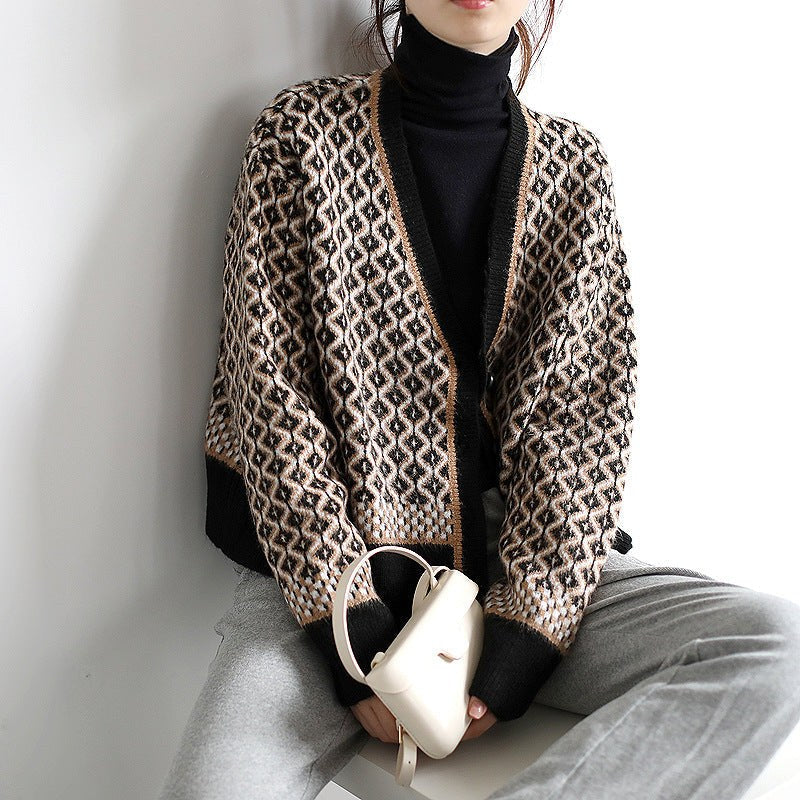 Stella Knit Cardigan with Oversized in Black