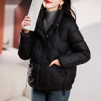 Stella Quilted Jacket with Pockets and Hood in Black
