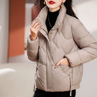 Stella Quilted Jacket with Pockets and Hood in Khaki