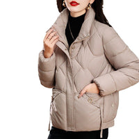 Stella Quilted Jacket with Pockets and Hood in Kupfer