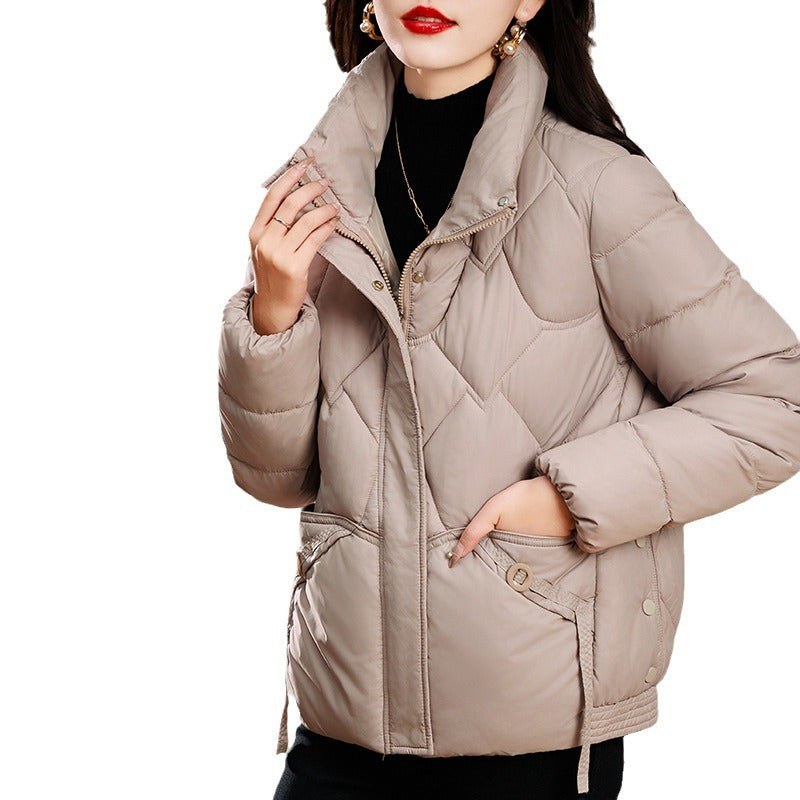 Stella Quilted Jacket with Pockets and Hood in Kupfer