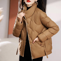Stella Quilted Jacket with Pockets and Hood in Kupfer