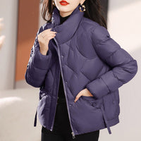 Stella Quilted Jacket with Pockets and Hood in Purple