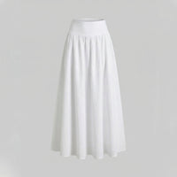 Stella Skirt with Elastic Waist in White