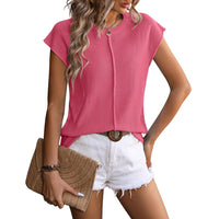 Stella Women's Ribbed Cap Sleeve Knit Vest Top in Pink