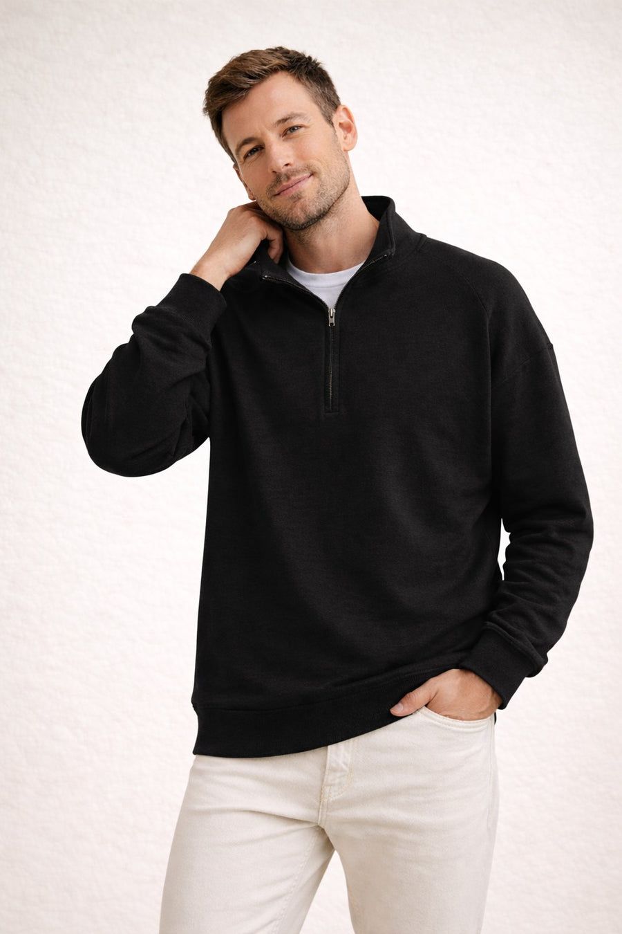 Sten Top with Stand Collar in Black