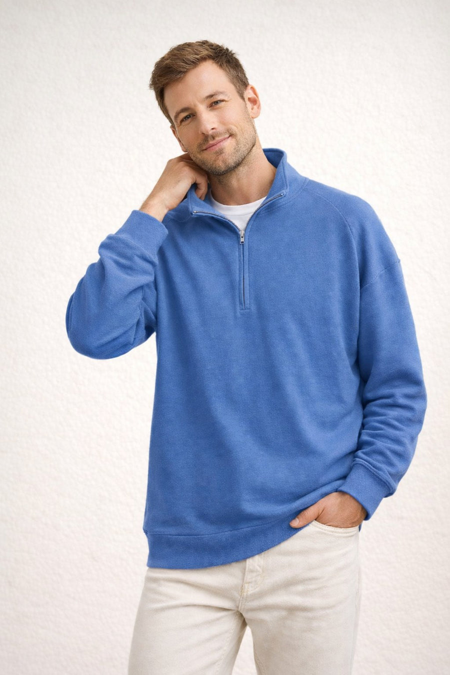 Sten Top with Stand Collar in Blue