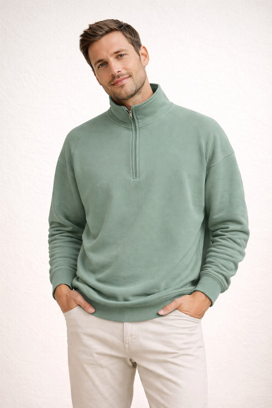 Sten Top with Stand Collar in Green