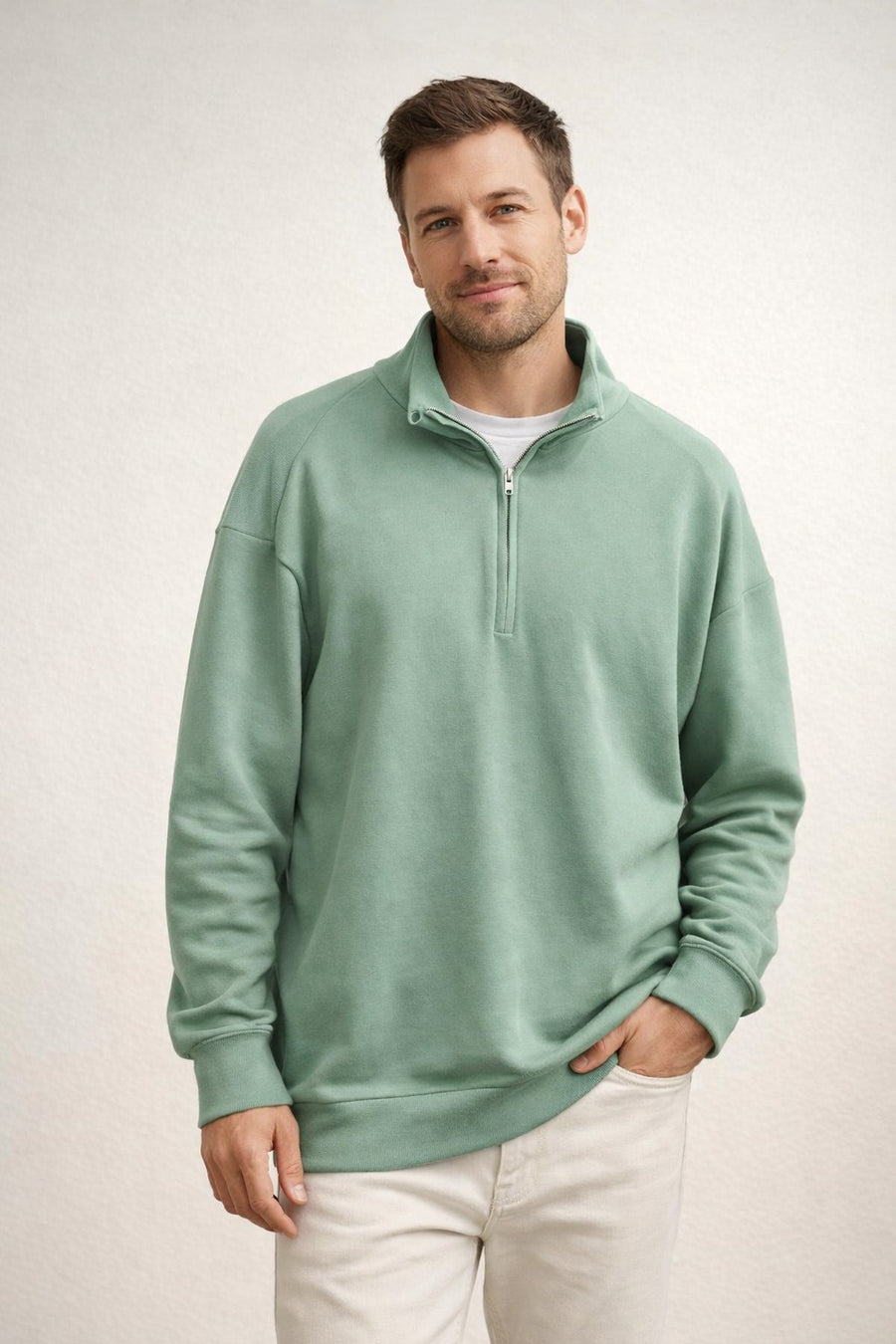 Sten Top with Stand Collar in Green