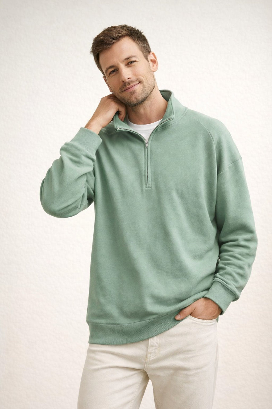 Sten Top with Stand Collar in Green