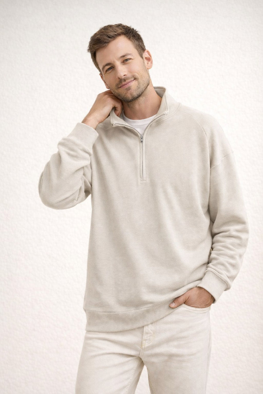 Sten Top with Stand Collar in Helles Braun