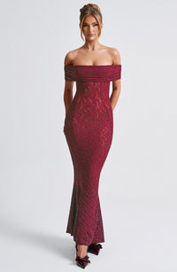 Ingrid Maxi Dress – Burgundy