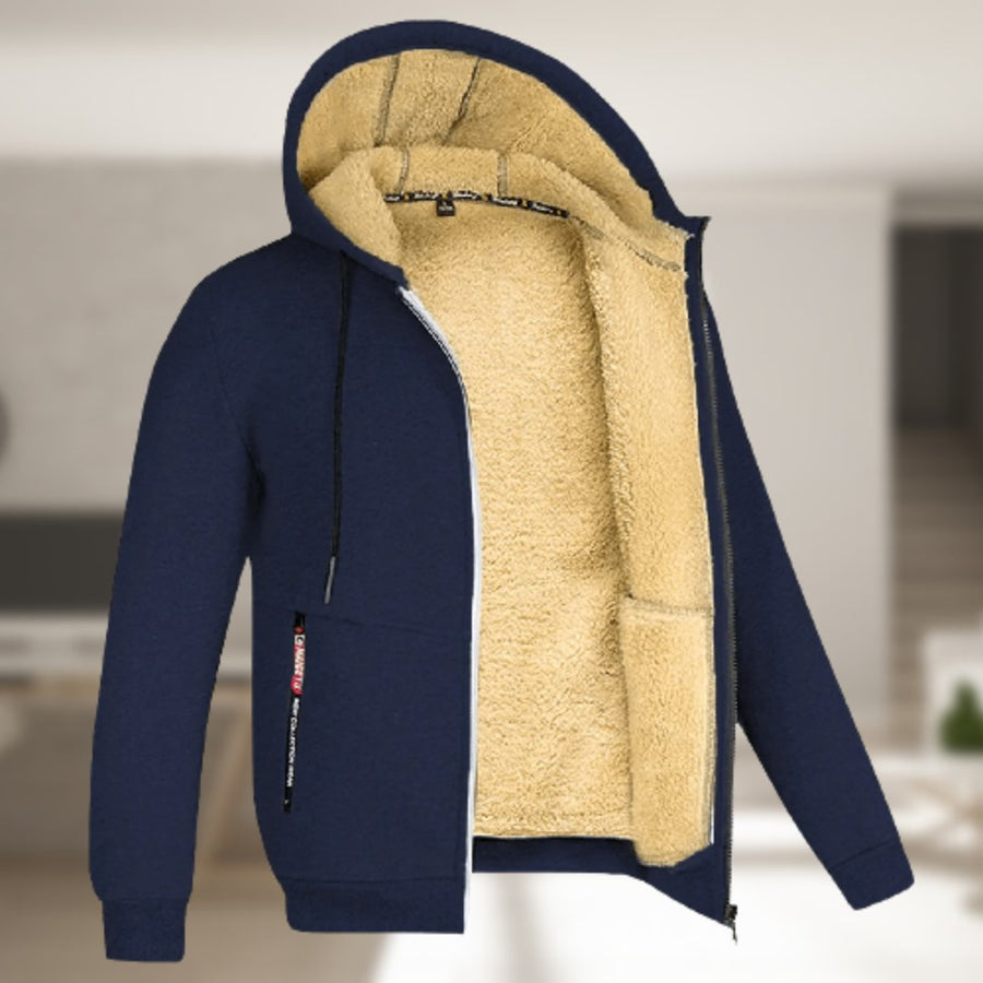 Stijn Casual Jacket with Hood in Navy
