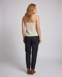 Suki Casual Linen Top with Button Front