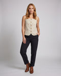 Suki Casual Linen Top with Button Front
