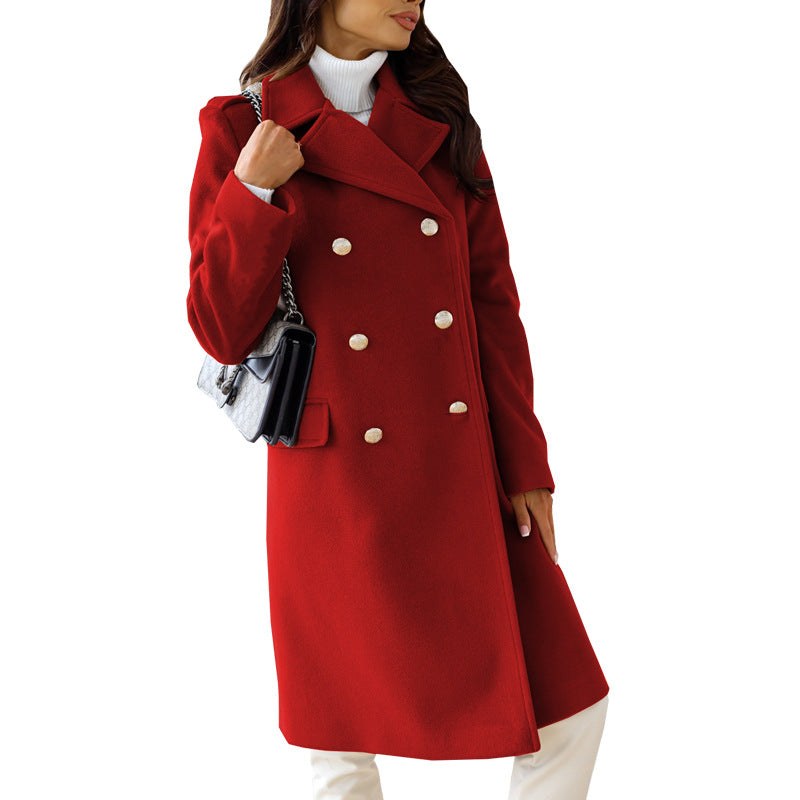 Suki Elegant Coat in Wine Red
