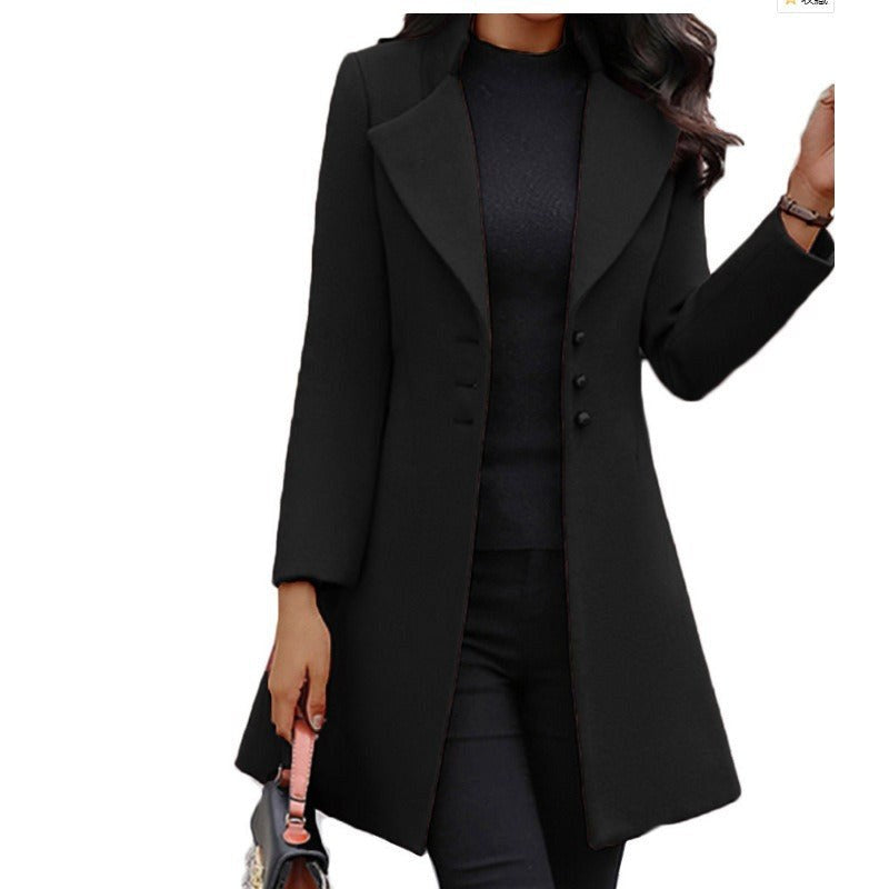 Suki Elegant Coat with Button Front in Grey