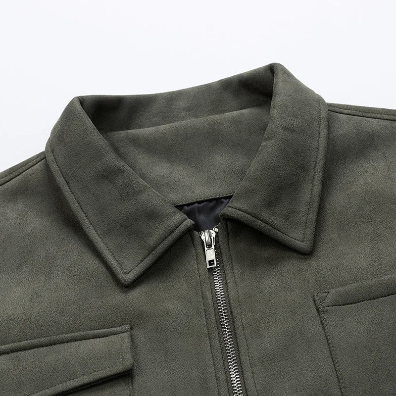 Sullivan Suede Jacket in Army Green