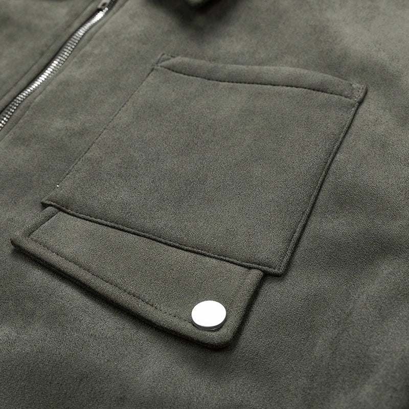 Sullivan Suede Jacket in Army Green