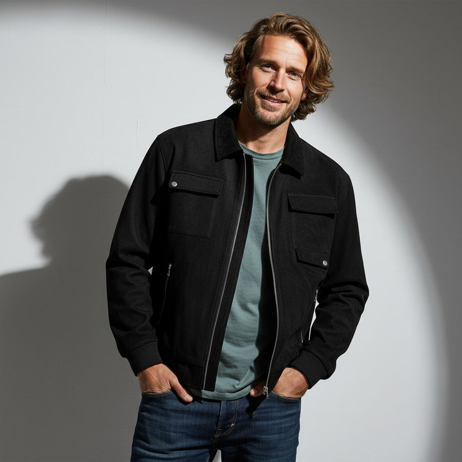 Sullivan Suede Jacket in Charcoal