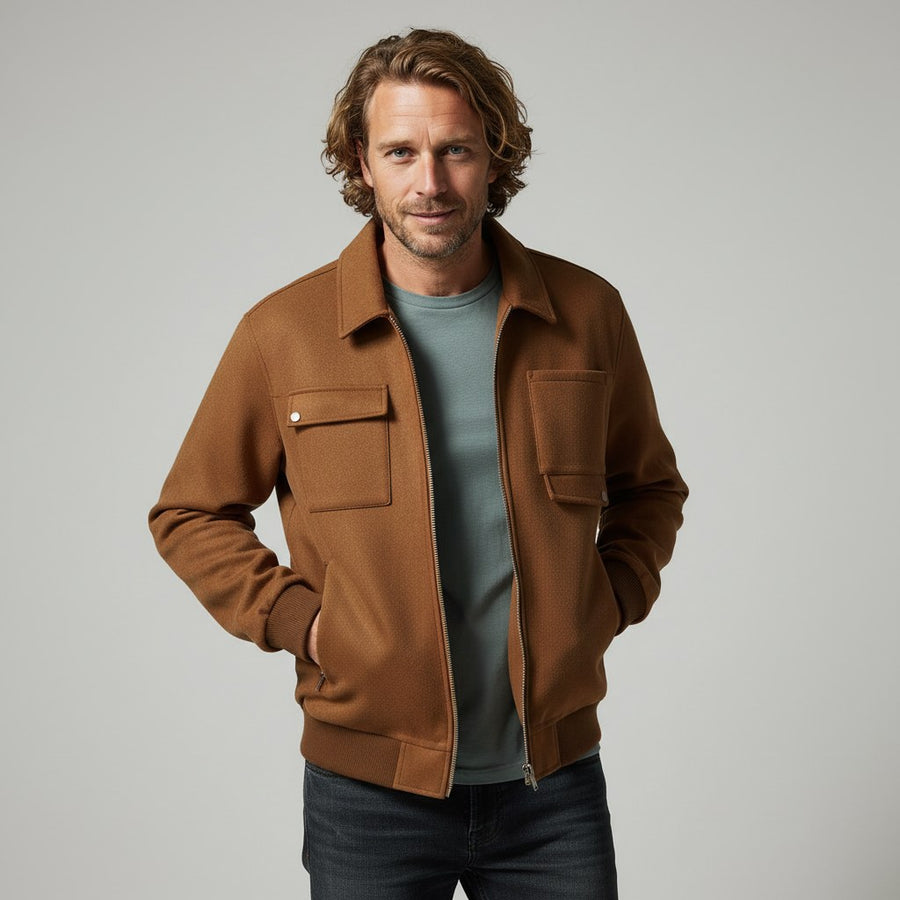 Sullivan Suede Jacket in Sienna Brown