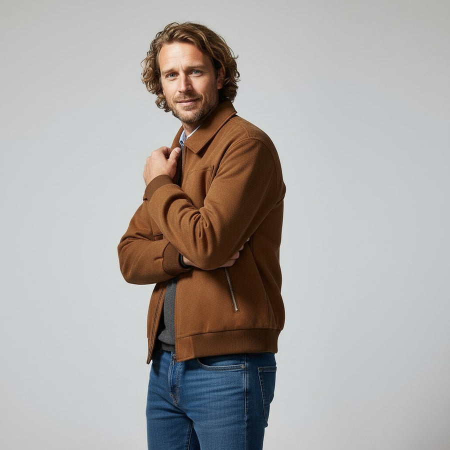 Sullivan Suede Jacket in Sienna Brown