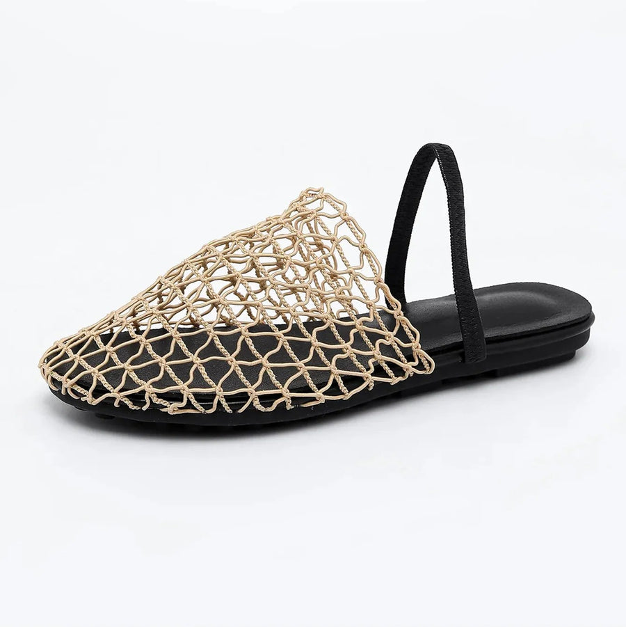 Summer Mesh Sandals in Beige