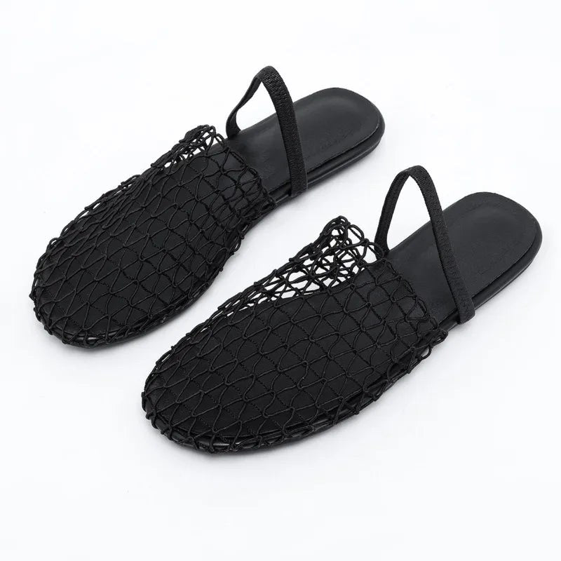 Summer Mesh Sandals in Black