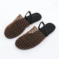 Summer Mesh Sandals in Dark Brown