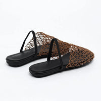 Summer Mesh Sandals in Dark Brown