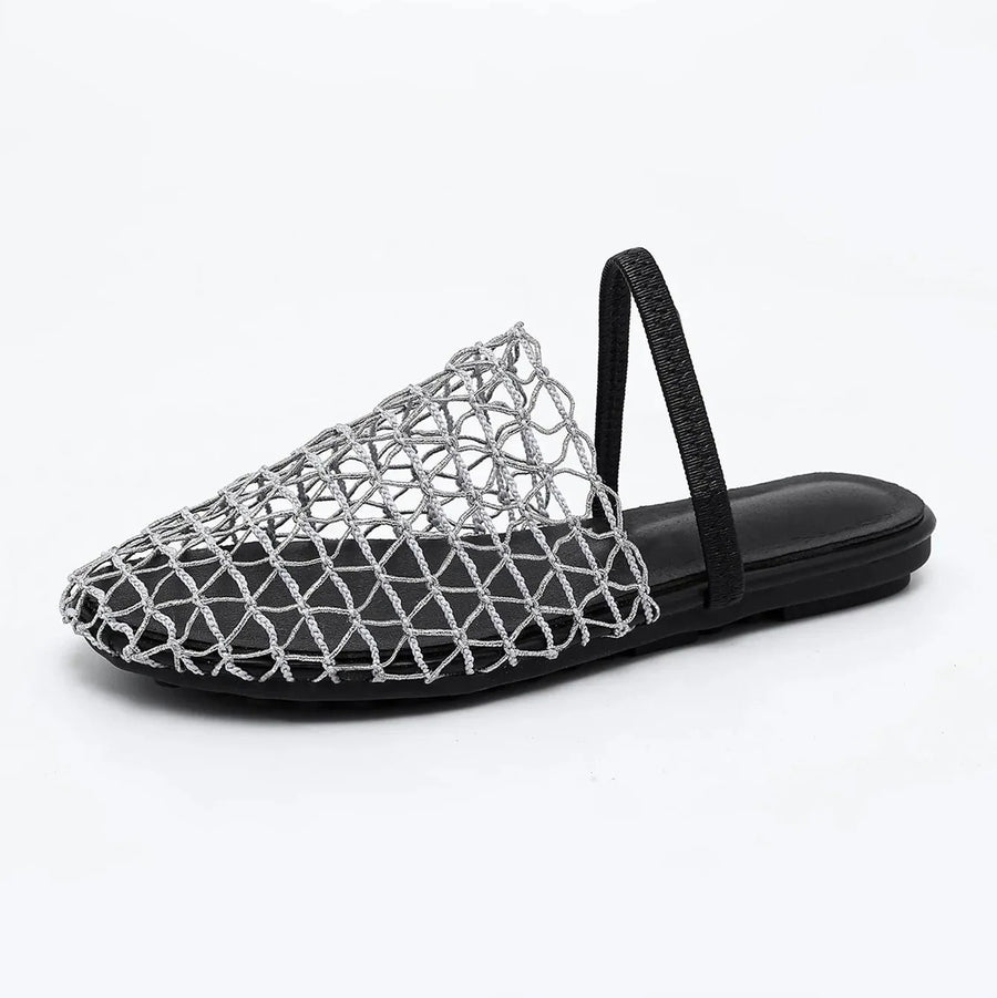 Summer Mesh Sandals in Silver
