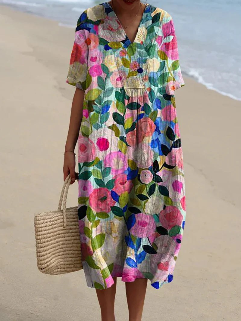 Summer™ Floral Watercolor Dress in Multicolour