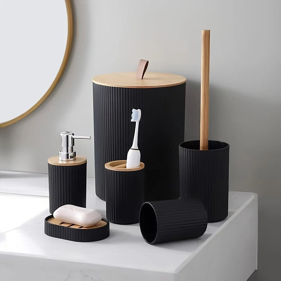 Superior Comfort 6 Piece Bathroom Set in Charcoal