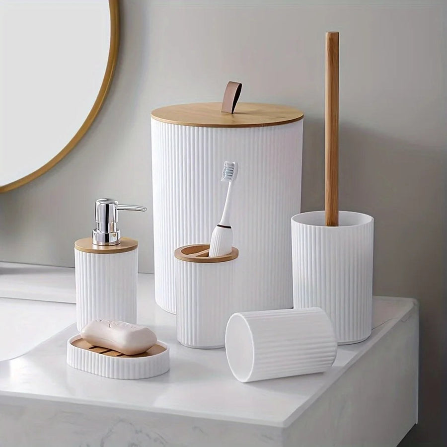 Superior Comfort 6 Piece Bathroom Set in Pearl