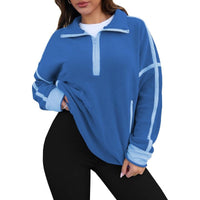 Susanna Sweater with Zip Front in Blue