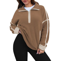 Susanna Sweater with Zip Front in Brown