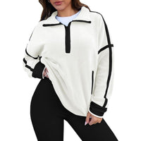 Susanna Sweater with Zip Front in White